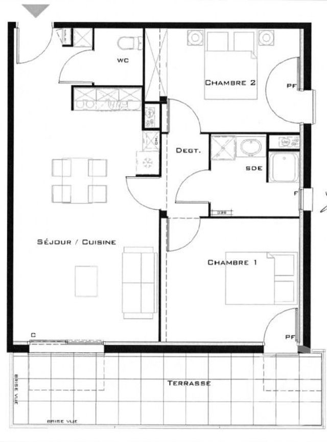 Appartement F3 &agrave; louer - 3 pi&egrave;ces - 60,95 m2 - Sete - 34 - LANGUEDOC-ROUSSILLON
